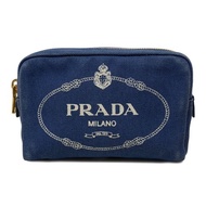 正品 PRADA 普拉達 Canapa 帆布化妝包 盥洗包 飾品收納包 藍色 1NA021 日本直送