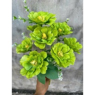 Japanese tea cluster with 7 flowers - silk flowers and fake flowers