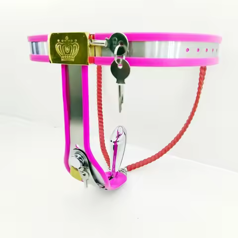 Stainless Steel Female Chastity Belt Underwear Pants With Vagina Plug BDSM Bondage Gear Woman Chasti