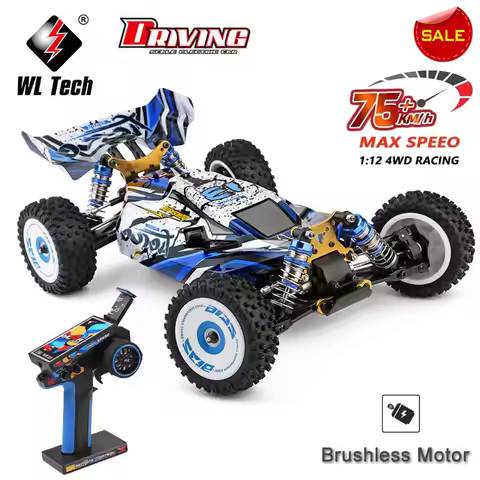 WLtoys WL-124017 RC Car 1:12 4WD 75Km/H One Hand Racing Remote Control Drift High-Speed Brushless Mo