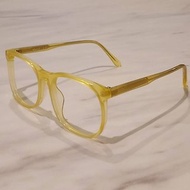 絕版老品全新 日本製 普普年代 透明黃膠框 古董眼鏡