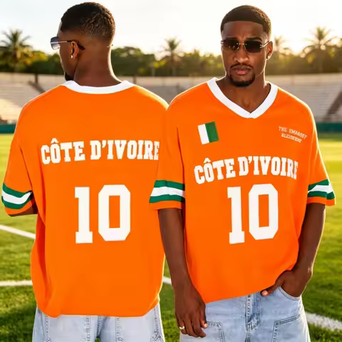 2026 Summer New Ivory Coast Flag Themed Sport Jersey Breathable Casual Quick-Drying Short-Sleeve T-S