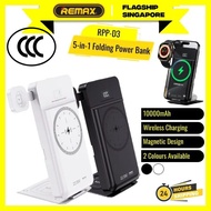 [3CCC] Remax RPP-D3 5-in-1 Portable Folding Stand Magnetic 15W Wireless Power Bank 10000mAh Multipur