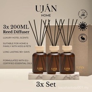 UJAN HOME 3x Set Reed Diffuser 3x 200ml Hotel Luxury Scent [600ml] Supplies