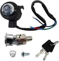 Black Ignition Key Switch Tail Box Lock Set with Key 71441-94 for 2009-2014 Harley-Davidson Sportste