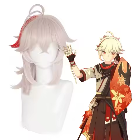 Kazuha Cosplay Wig Kazuha Genshin Impact Long Wigs Heat Resistant Hair Halloween Kaedehara Kazuha Co