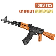 MOC PUBG Game AK47 Assault Rifle Model Building Blocks Army Military Series Có thể bắn súng đạn vũ k