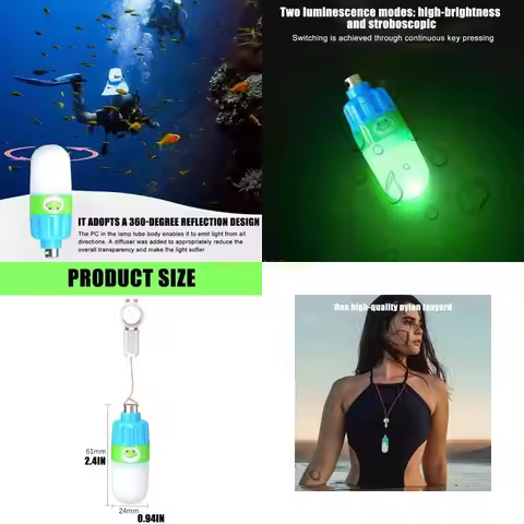 M5TC Bright Underwater Light LED Diving Beacons Light Camping Lamp Torches