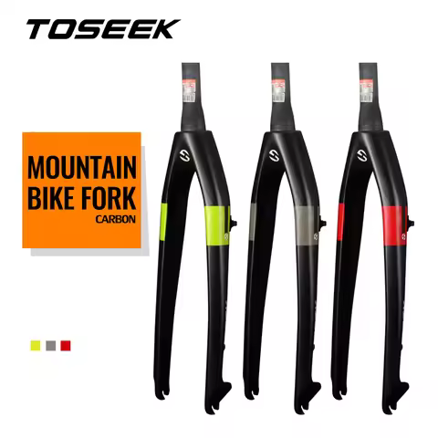 TOSEK Mountain Bike All Carbon Fiber Front Fork MTB Bike Cone Fork Rigid Straight Disc Brake Quick R