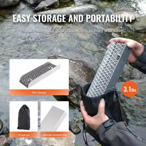 Efficient Gold Recovery Sluice Box Structure With Mosses Matting And Dense Transportable Plan For Ad