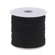 Febelle 100mx1mm Black White Elastic Beads Line Thread Cord String For DIY Necklace Bracelet Accessories #226157