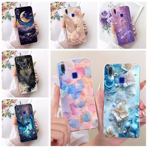 Cover For Vivo Y91 Case Transparent Cute Cat Fashion Butterfly Funny Painted Soft Casing For VivoY91