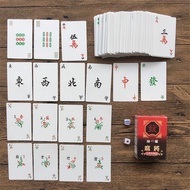 麻将纸牌 扑克牌纸牌 Mahjong Games Set Travelling Mahjong 144 Cards +2 Dice Traditional Classic Card Games Board Games