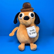 This Is Fine Dog Plush Toy Meme Coffee Cup Puppy Plushie Figure Stuffed Animal Soft Doll Gift for Ki