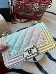 Chanel mini leboy 限量彩虹款