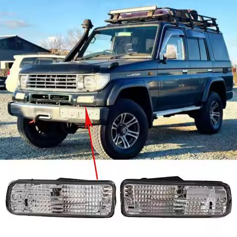 A pair Of crystal Bar Lights And Fog Lights For Toyota Land Cruiser Prado Fj70 Fj75 Fj77 1993