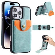 Luxury Split Magnetic Card Holder Phone Case For Xiaomi Poco X6 X5 Pro X4 NFC M6 Pro C55 Mi 11i Hype