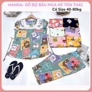 HANNA Cool Big Size Summer Maternity Set Sizes From 70 to 100kg Ton Thai 2 Sweat-Absorbent Skin with