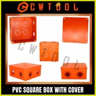 ☢ ☫ ♒ ORANGE PVC SQUARE JUNCTION BOX with COVER Utility Box FIRE RETARDANT HEAVY DUTY  FOR ELECTRIC