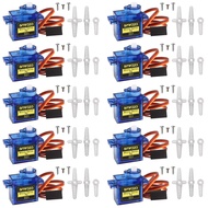 10 Pcs SG90 9G Micro Servo Metal Geared Motor Kit for RC Robot Arm/Hand/Control with Cable, Mini Ser