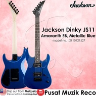 Jackson JS11JS Dinky Electric Guitar with Tremolo, Amaranth F/board, Metallic Blue Guitar Gitar Elektrik Guitar Electric