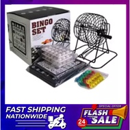 Family Bingo Game Set-Cage Balls Cards Counters Party Bingo Game Traditional Bingo Lotto Lottery
