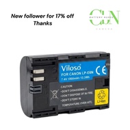 Viloso LP-E6N E6N lpe6n e6n Camera Battery & LCD Dual Type-C Charger For Canon