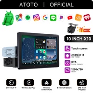 ATOTO 10" inch Android 13 Single 1 Din Car Stereo 8G+128G Bluetooth Apple Carplay Screen Android Aut