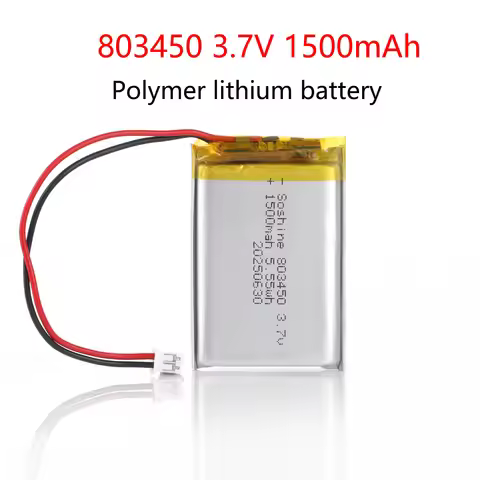 803450 1500mAh Lithium Battery 3.7V Polymer LiPo Rechargeable Battery with PH 2.0mm for GPS Laptop B
