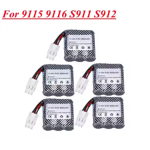 9.6v 800mah 16500 Li-ion Battery for 9115 9116 S911 S912 RC Car Truck Spare 9.6v 9115 9116 Rechageab
