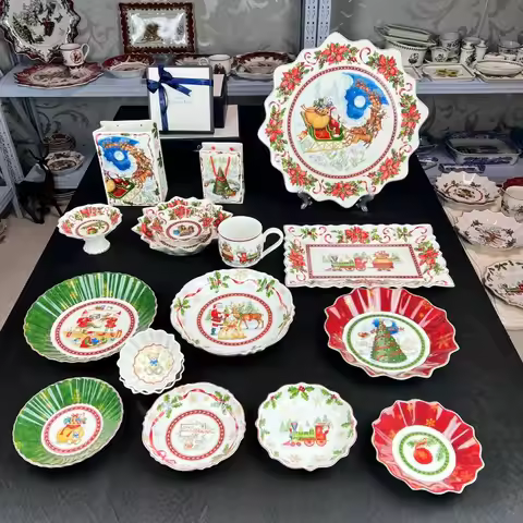 Hot Selling German V Bao Tableware Christmas European Dinner Plate Salad Dish Bowl Soup Plate Plate 