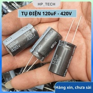 20 Genuine new 120uF - 420V capacitors with long legs (18mmx30mm) with standard specifications.