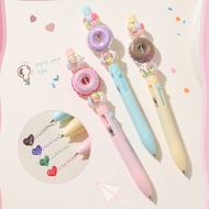Penlab 1pcs Doughnut Spining Gel Pen Sweet Marker Liner 4 Color Ink 0.5mm Ballpoint for Writing Hand
