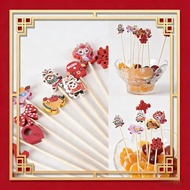 【2026 Fruit Skewers New Year Supply Salad Sandwich Forks Fruit Toothpicks Cupcake Skewer D0e7