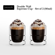 CRYSALIS Double Wall Glass Espresso Coffee Cup 80ml [Set of 2] Coffee Mug Drinking Glass