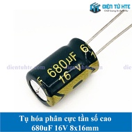 High Frequency Capacitors 680uF 16V 8x12mm - Set of 10