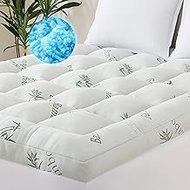ELNIDO QUEEN® 3 Inch Memory Foam Mattress Topper King Size - Cooling Breathable Bamboo Viscose Pillo