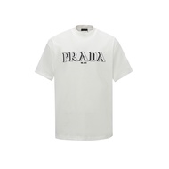 2026PRADA Early Spring New Style Short-Sleeved T-Shirt Men's Women's Couples Thick Impervious Inner 
