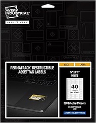 Avery PermaTrack Destructible Asset Tag Labels, 3/4" x 1-1/2", 320 Labels (60529)