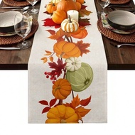 1pc Halloween Art Table Runner - Fall Table Runner 90 Inches Long For Kitchen Dining Table Thanksgiv