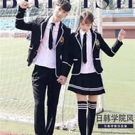 British College Wind High School Uniform Men And Women Korean Blue Infrared Suit