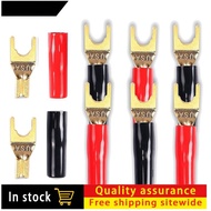 【zonami】Y Plug Spade Connector for Speaker Wire,8 Pcs Y Spade Plug 45 Degree Gold Plated U Fork Spad