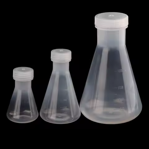 50ml To 1000ml Lab Plastic Erlenmeyer Flask Conical Container Bottle With Screw Cap For Laboratory E