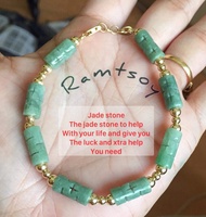 10k pure gold filled jade bracelet