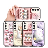 For Samsung Galaxy S23 Plus S23 S22 Ultra S22 Plus S22 S21 Ultra S21 Plus S21 S20 Ultra S20 Plus S20 Cartoon Strawberry Rabbit Glass Shockproof Phone Caaing Cover