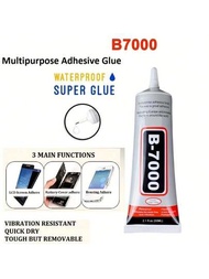 B7000黏合劑,迷你尺寸適用於手機/屏幕配件、diy壓克力鑲嵌貼紙、diy鑲鑽黏合/螢幕解韌修復手工模型專用慢干高黏稠度黏合劑/鑲嵌用黏合劑