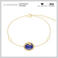 Gemondo สร้อยข้อมือเงินแท้ 925 Srerling Silver ประดับลาพิสลาซูลี Lapis Lazuli ทรงวงรีดีไซน์ลวดลายงู