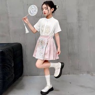 Children's cheongsam suit qi bao cny imlek hanfu qibao dize 1-15th abg girl clothes kids set