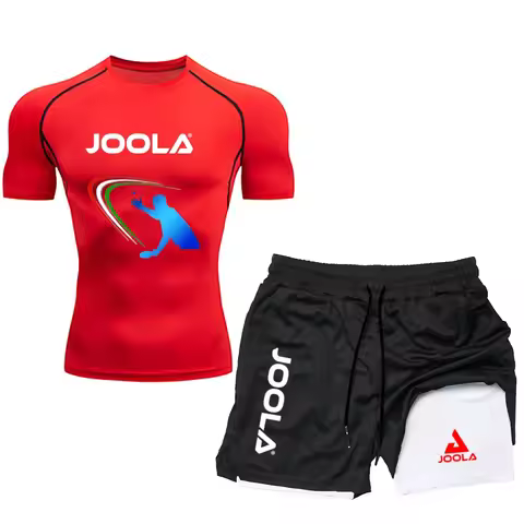 JOOLA Brand Authorized Men's Two-Piece Table Tennis Shirt T-Shirt Shorts Set Gym Fitness Sportswear