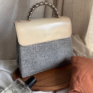 稀有絕美中古包Loewe中古銀蛇骨迷你手提包公文包Mini Kelly